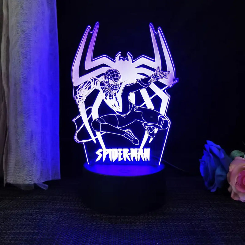 Luminaria Homem Aranha - LED 3D Com Controle 16 Cores