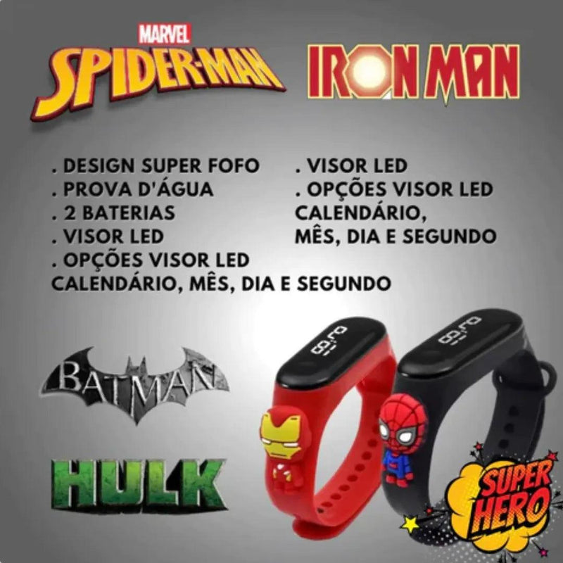 Relógio Digital Infantil - Marvel Super Heróis - LK STORE