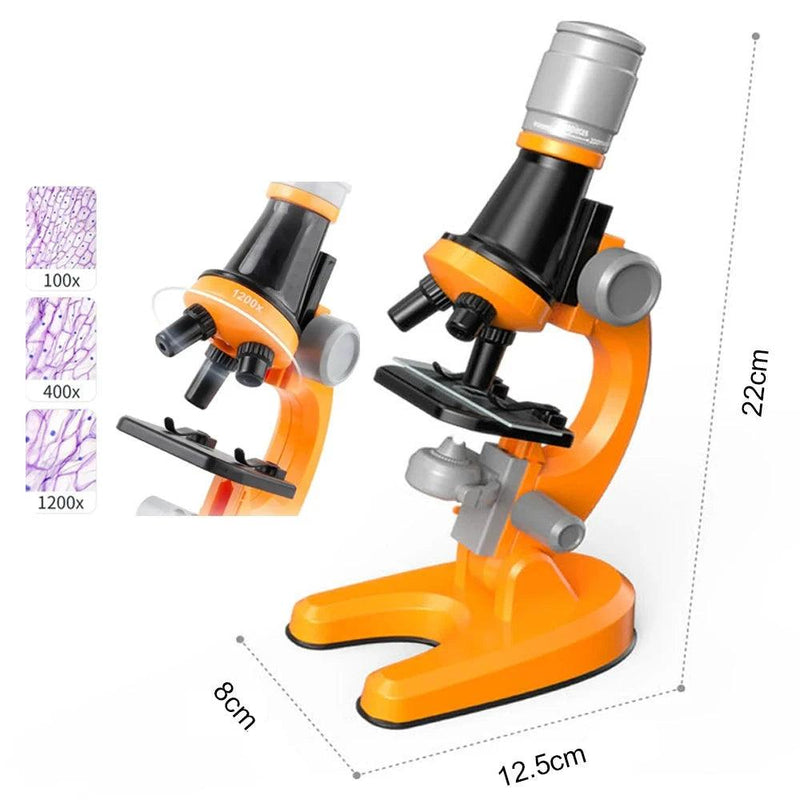 Kit de Microscópio Cintífico Infantil LED 1200x