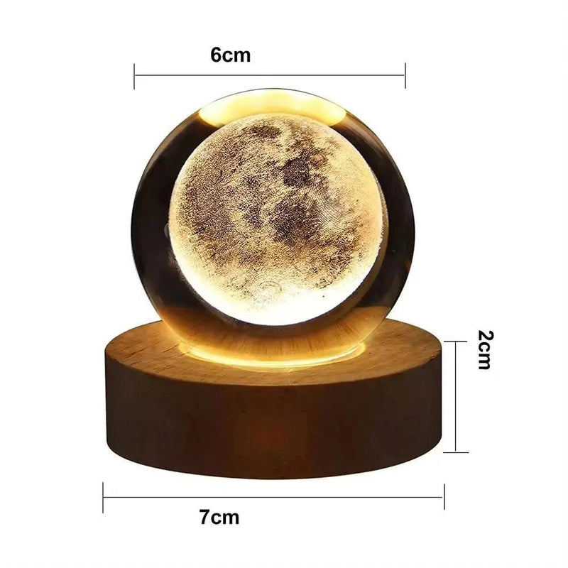 Luminária de Cristal Galáxias e Planetas