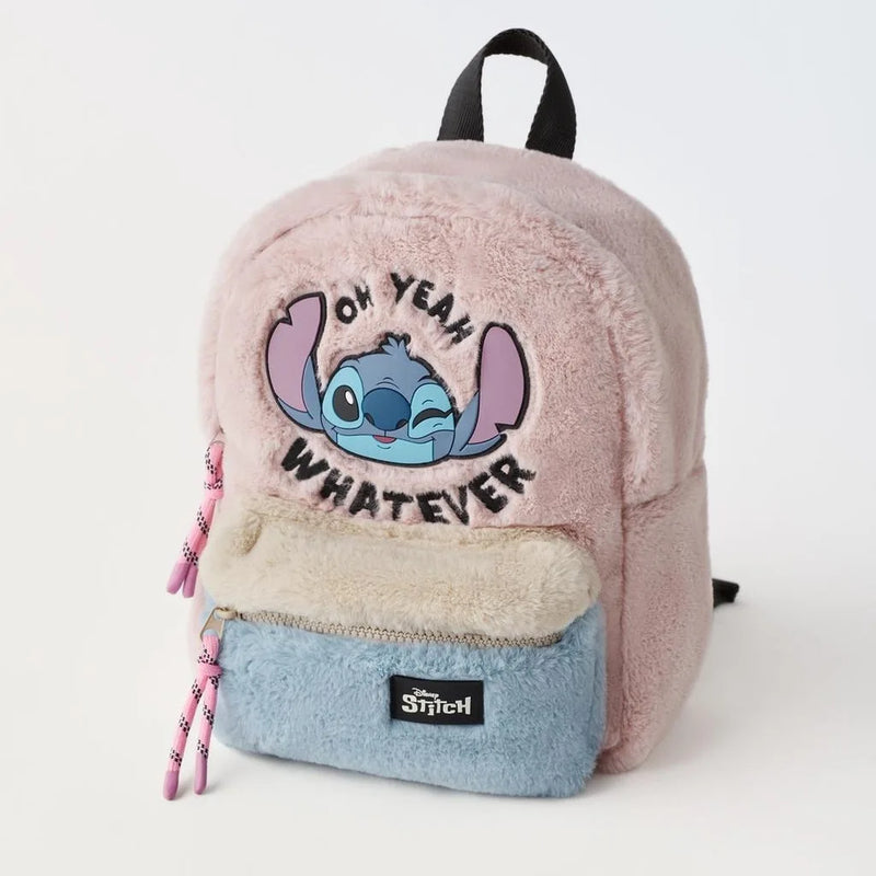 Mochila Infantil Stitch Veludo