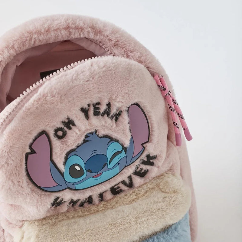 Mochila Infantil Stitch Veludo