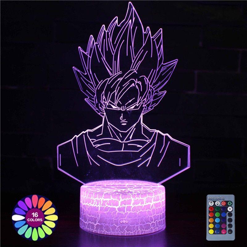 Luminária Dragon Ball Z em LED 3D - 16 Cores RGB com Controle Remoto - LK STORE