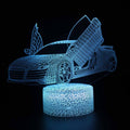 Luminária Carros em LED 3D - 16 Cores RGB com Controle Remoto - LK STORE