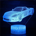 Luminária Carros em LED 3D - 16 Cores RGB com Controle Remoto - LK STORE